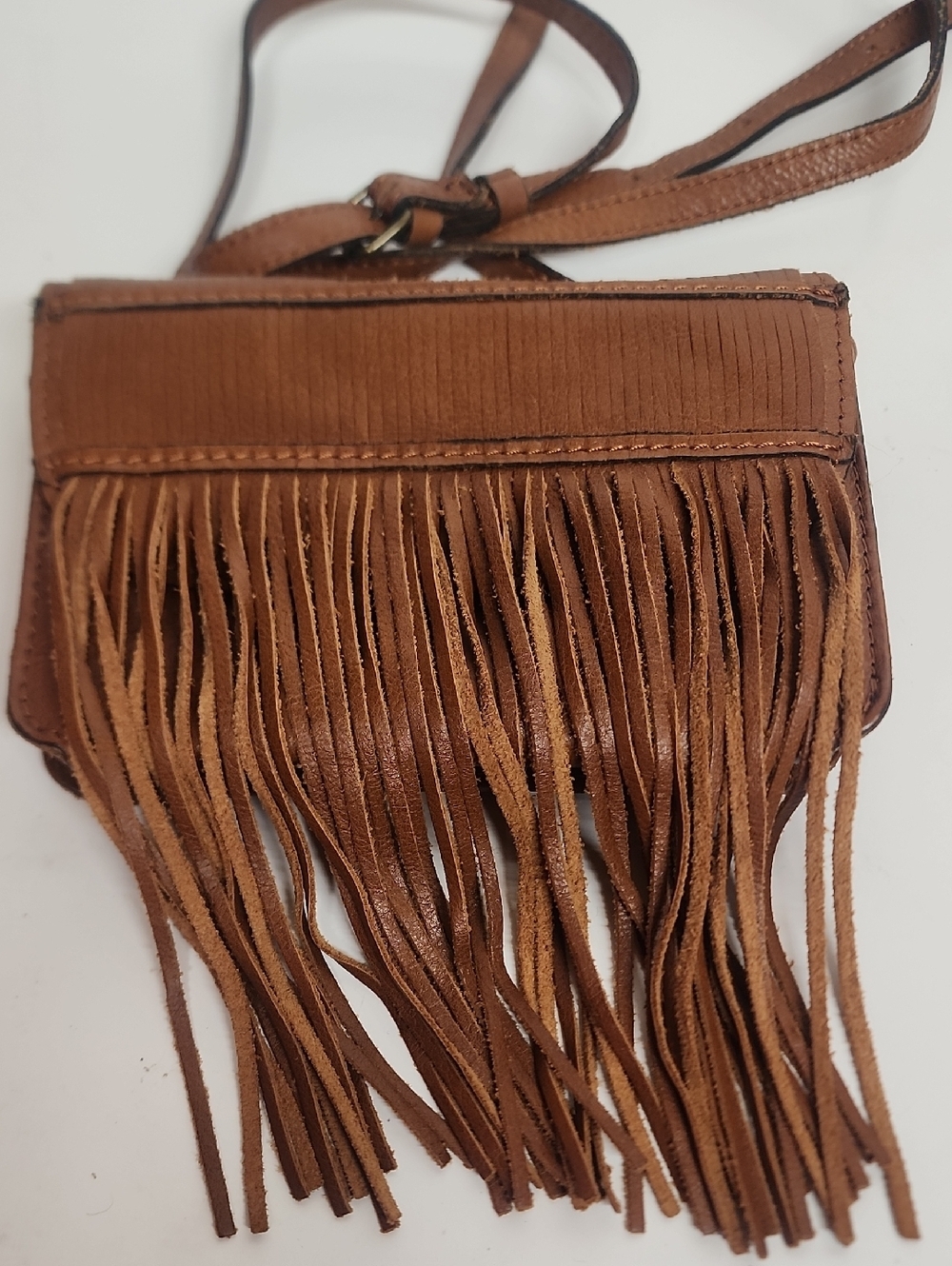 Patricia Nash Small Brown Leather Fringe Crossbody Saddlebag Fits Essentials WOW - Picture 2 of 11